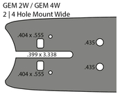 2 Hole Wide / 4 Hole Wide Mount - GEM 2W / GEM 4W